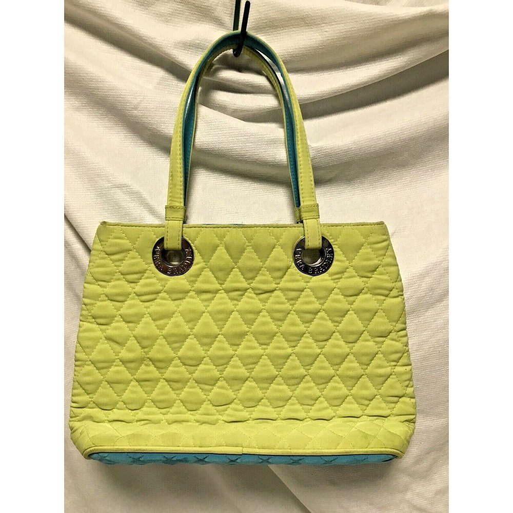Vera Bradley Small Two Toned Blue/Green Quilted Handbag Purse